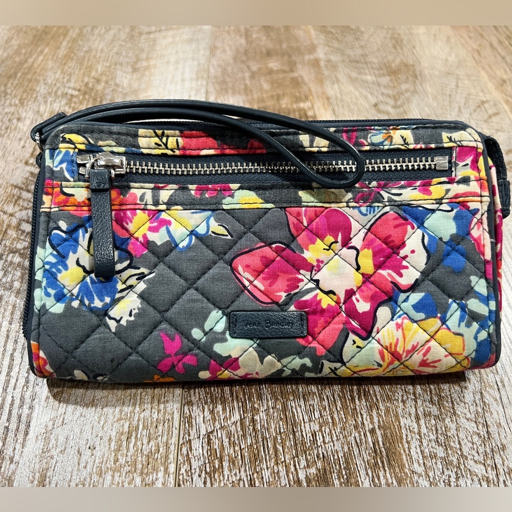 Vera Bradley Painted Feathers RFID All-In-One Wristlet Wallet